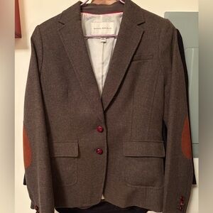 Banana Republic Brown Tweed Blazer with Tan Elbow Patches